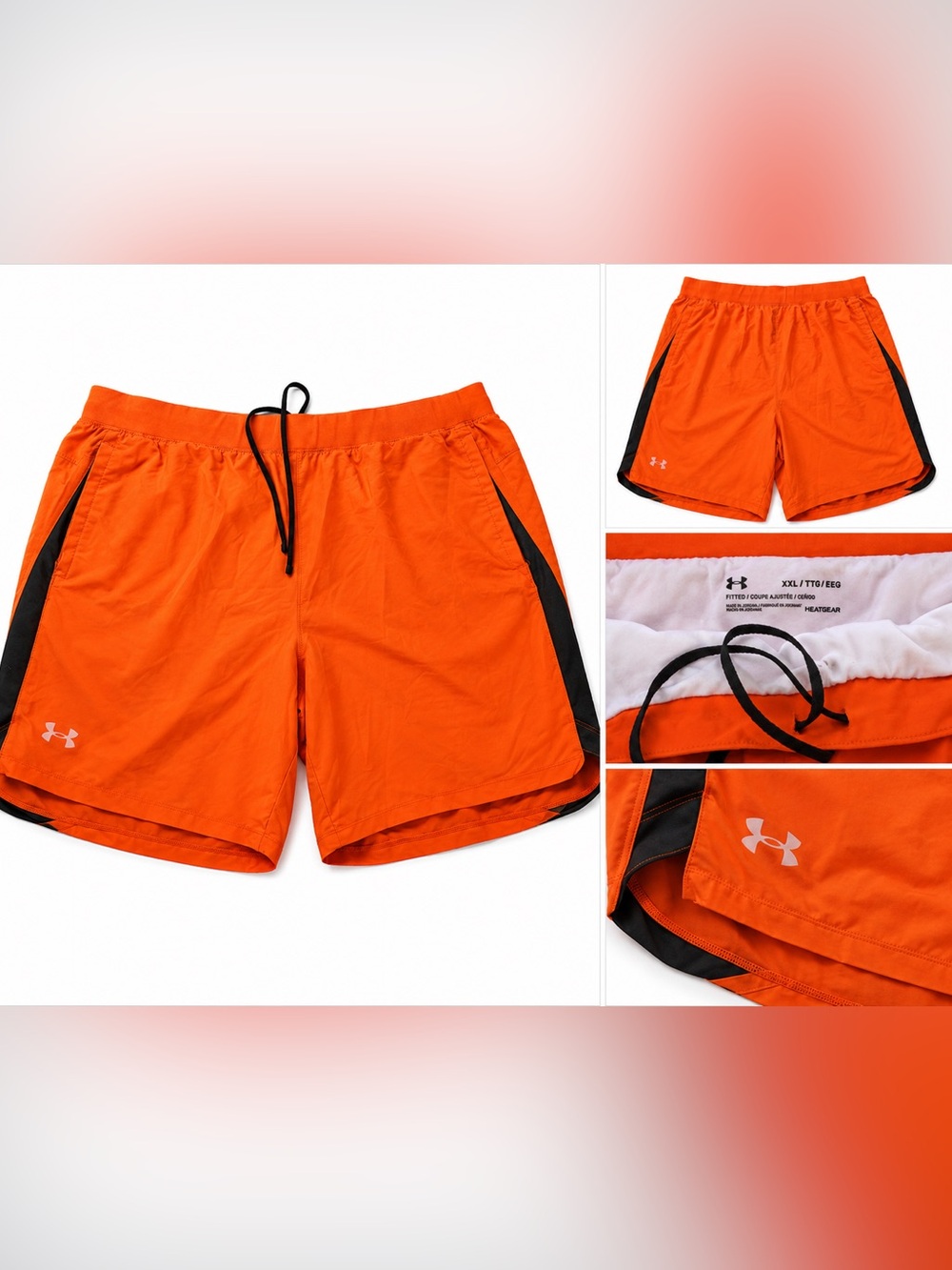 Under Armour Orange Athletic Shorts with Black Trim